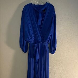 Ashley Stewart Royal Blue Pleated Jumpsuit